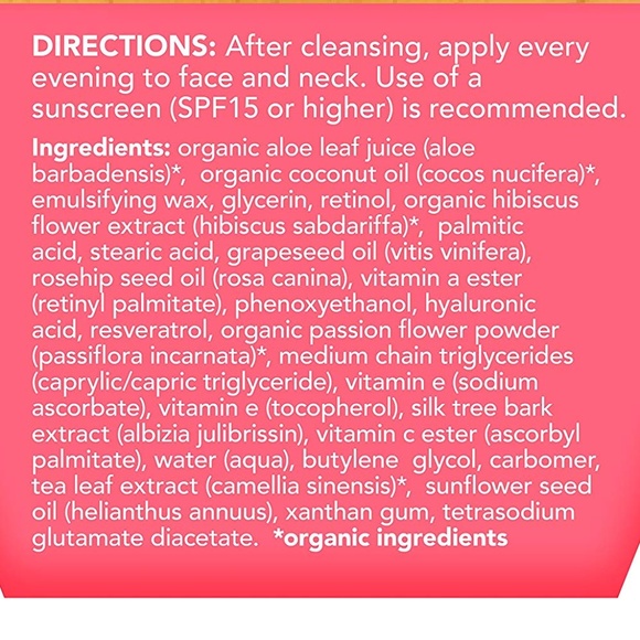 Organic Retinol Face Moisturizer - 2.5% Strength - Picture 3 of 5